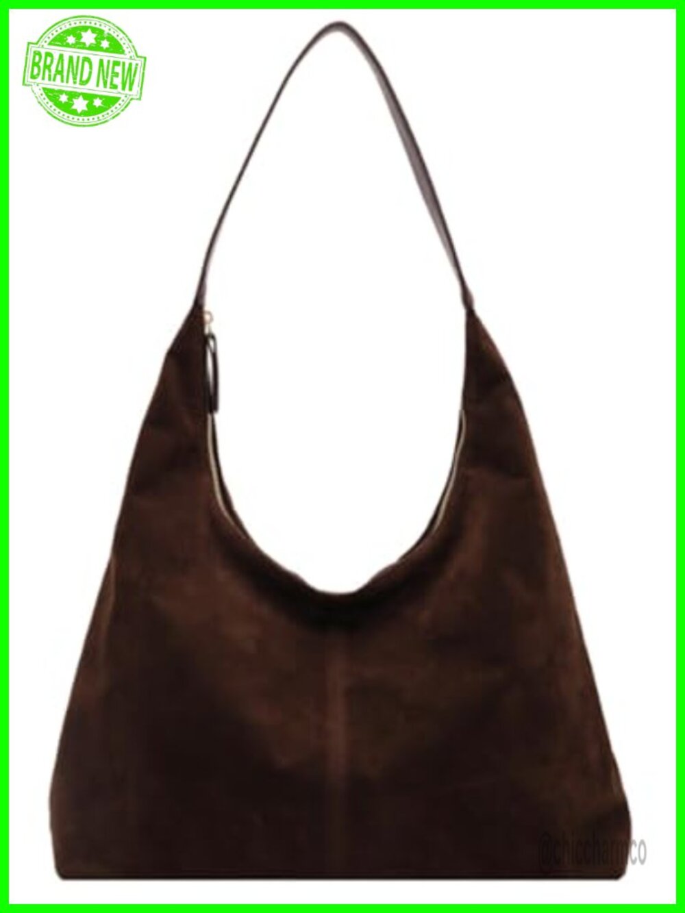 Faux Suede Shoulder Tote Hobo Purse Crescent Handbag